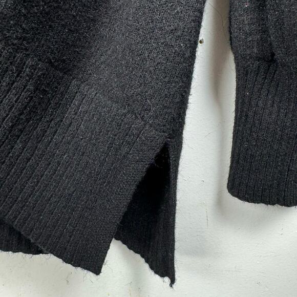Anthropologie Black Oversized Elevated Basics Quiet Luxury Cozy Knit Sweater M - Picture 4 of 9